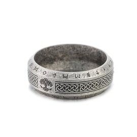 Sinoyp Viking Rune Ring for Men – Norse Yggdrasil Tree of Life Band with Knot, Elder Futhark Runes Stainless Steel Nordic Jewelry (10)