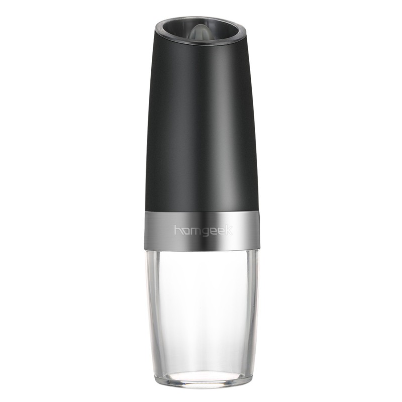 Homgeek Portable Automatic Electric Gravity Pepper Grinder Blue LED Light