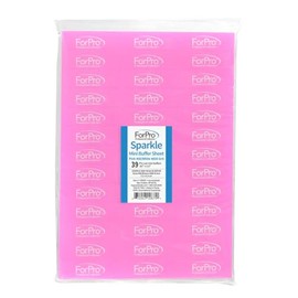 ForPro Sparkle Mini hoja pulidora, color rosa 400/blanco 4000 grano, precortado, doble cara manicura y pedicura Nail Buffer, .82 pulgadas de ancho x 2