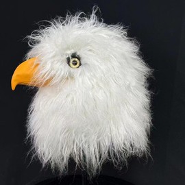 Grymthvz White Eagle Head Mask, Novelty Latex Animal Bird Hawk Mask for Carnival Costume Party Props