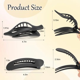 French Concord Lay Flat Claw Clips, 8Pcs French Concord Curved Flat Hair Clip,French Concord Flat Hair Clip Curved Hair Clip,French Concord Lay Flat Claw Clip,French Concord Claw Clip for Women,Set B