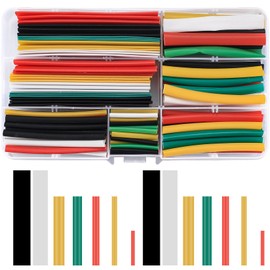 woshilaoDS Heat Shrink Tubing Set, Heat Shrink Tube Tubing Kit, 2:1 Cable Shrink Tube Set, Waterproof Shrink Connector, Heat Shrink Tube Tubing Kit, 7 Sizes, 5 Colours, Pack of 140