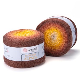 1 x Yarn Flowers Alpaca 20% Alpaca 80% Acrylic Weight 250g Length 940m (1028 Yards) Multicolor Rainbow, 40 Colours (437)