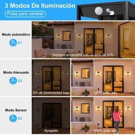 Lámpara Solare Exteriores, JSXing lámpara De Porche Con Sensor De Movimiento, Apliques De Pared Exterior Negro Impermeable Para Garaje Porche Patio Puerta Delantera (Bombillas incluidas) (1 pack)