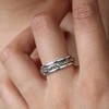 Energy Stone "TWINE Meditation Spinner Ring in Sterling Silver (Style#