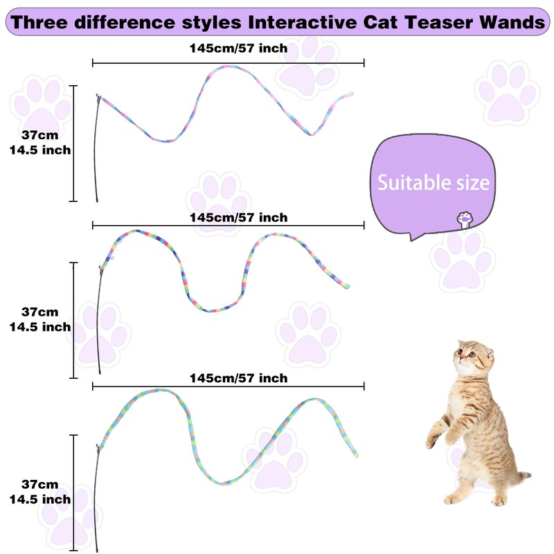 M JJYPET Cat Wand Toys, Interactive Kitten Toys for Indoor