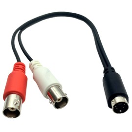MTUERANC S-Video 4 PIN to BNC Splitter Cable, Mini DIN 4 Pin S-Video Male to Dual BNC Female Y Splitter Connectors (25cm/10 inch)