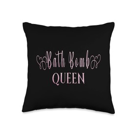 Cute Pink Bath Bomb Queen Hearts Art Throw Pillow