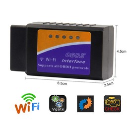 SPTFH OBD2 Automotive Fault Diagnosis Machine, OBD2 Fault Diagnosis, Engine Fault Diagnosis, Wi-Fi Wireless, Small, Suitable for Multiple Vehicles, Check Car ECU Information with App