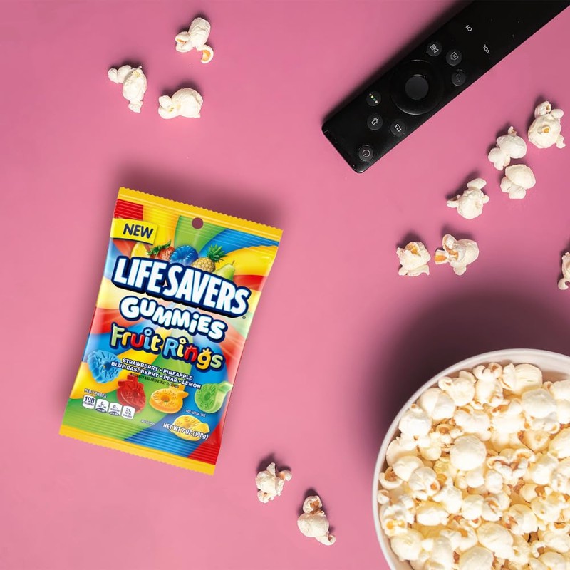 LIFE SAVERS GUMMIES Fruit Rings Strawberry, Pineapple Blue Raspberry, Pear