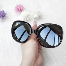 Oversized Black Purple Sunglasses Womens Trendy, Polarized Designer Jackie Sun Glasses, Ladies Full Coverage Shades Sunnies Sensitive Eyes