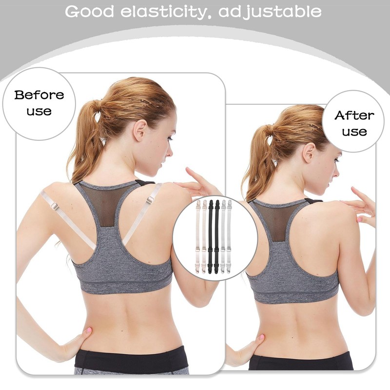 Eophmi Bra Strap Holder 6 Pcs Adjustable Bra Strap Clips