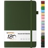 Smarpau Notebook A5, Hardback Journal Notebook with 180 Pages Thick Paper, Leather Journal for Women Men Writing, No Bleed, Notepad for Office School Travel Supplies, Green