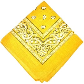 AAMERA Bandana Scarf for Men Women I Cotton Square Paisley Print Bandanas Face Mask I Neck Head wear Scarfs (Yellow)