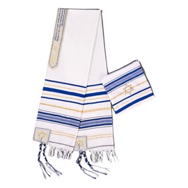 Rooherd tallit lady prayer shawl Christian woman jewish cloth scarf (1, Blue)