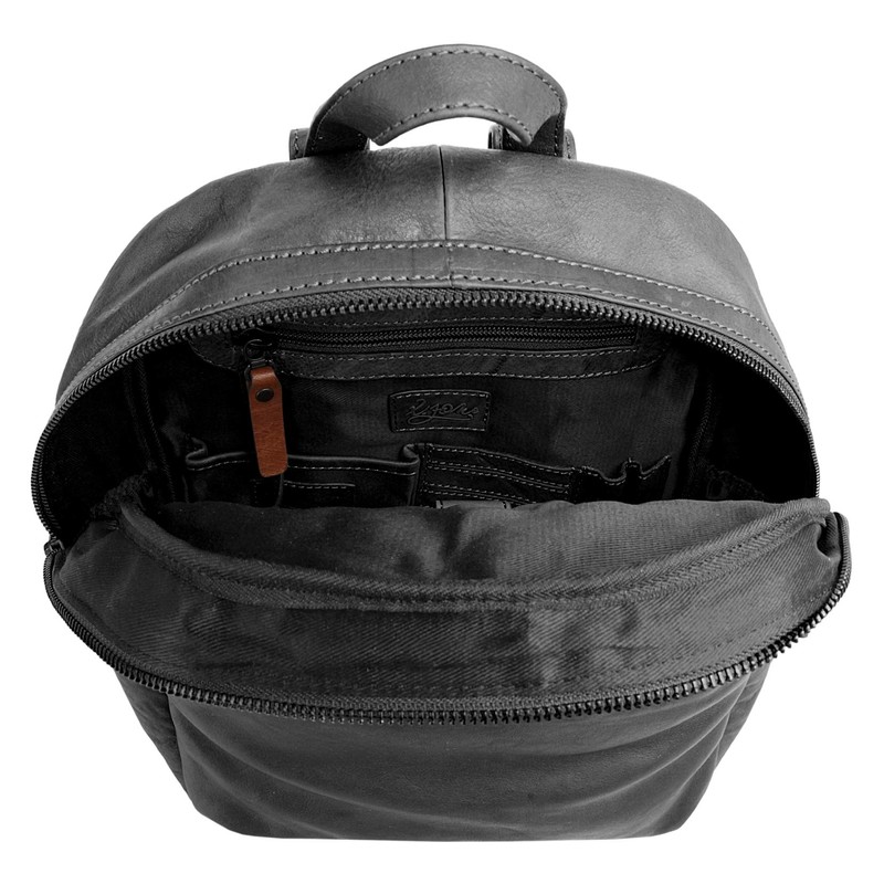 X-ZONE 020625 Rucksack Genuine Leather for Men and Women, black,