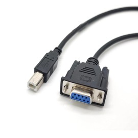 KJCPZYPP DB9 Female to USB B-Port Male Printing Port RS232 Serial Cable USB B-Type to DB9 Data Transmission Printer Adapter Cable 1Meter