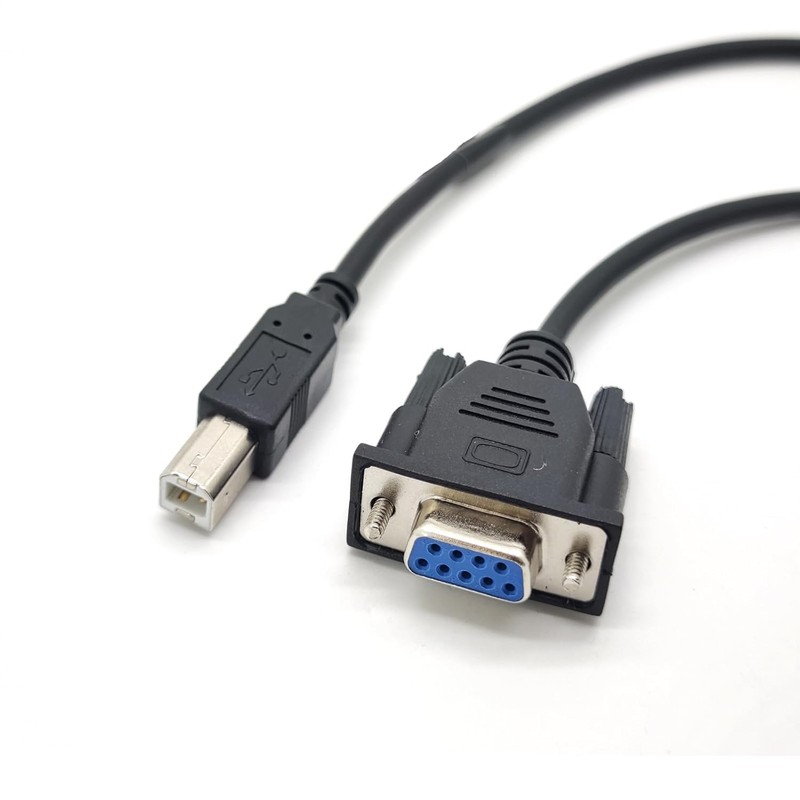 KJCPZYPP DB9 Female to USB B-Port Male Printing Port RS232