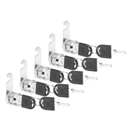 PATIKIL Cabinet Lock with Keys 5 Pcs 13/16"(20mm) Cam Locks Zinc Alloy Tool Box Lock Replacement Keyed Alike for Drawer Cupboard Household Mailbox RV Door Lock, Silver