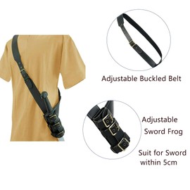 BLESSUME Sword Holder with Belt for Medieval LARP Cosplay (Black 15)