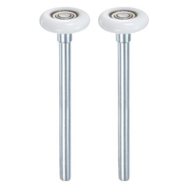 M METERXITY 2-Pack Nylon Garage Door Rollers, 1.8"/ 46mm Quiet Garage Door Wheels 7"/ 178mm Stem, High Load 6200zz 8 Balls Sealed Precision Bearing for Garage Doors/Flap Doors [White]
