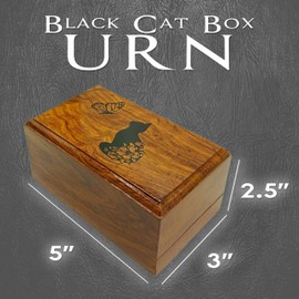 AYZCORP Wooden Urn -Engraved paw with Angel Wing-Pet Urns for Dogs Ashes-Decorative Wooden Pet Urns for Ashes - Rosewood Cremation Urns for Dogs-Pet Urns for Cats-Wooden Box (Your Cat in Heaven)