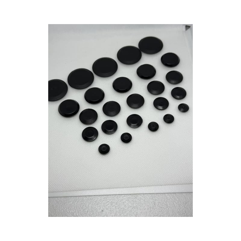 Black Flush Mount Hole Plugs, 25-Pack Assorted Sizes (1/4", 3/8",