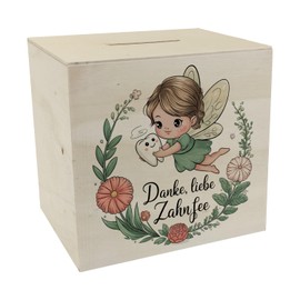 Danke, Liebe Zahnfee Wooden Money Box for Milk Teeth Funny Piggy Bank with Saying for Children's Room