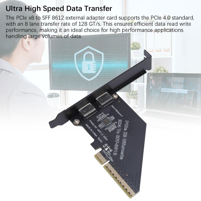 PCIe 4.0 X8 to Oculink Card, 128 GTs High Speed