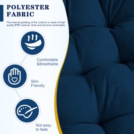 Rkufoze Egg Chair Cushion, Thick Hanging Basket Chair Cushions, Soft Egg Swing Chair Cushion, U-Shaped Cushions for Hanging Egg Chair (Only Cushion)