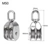 sourcing map M50 Double Pulley Block, Stainless Steel Swivel Rigging