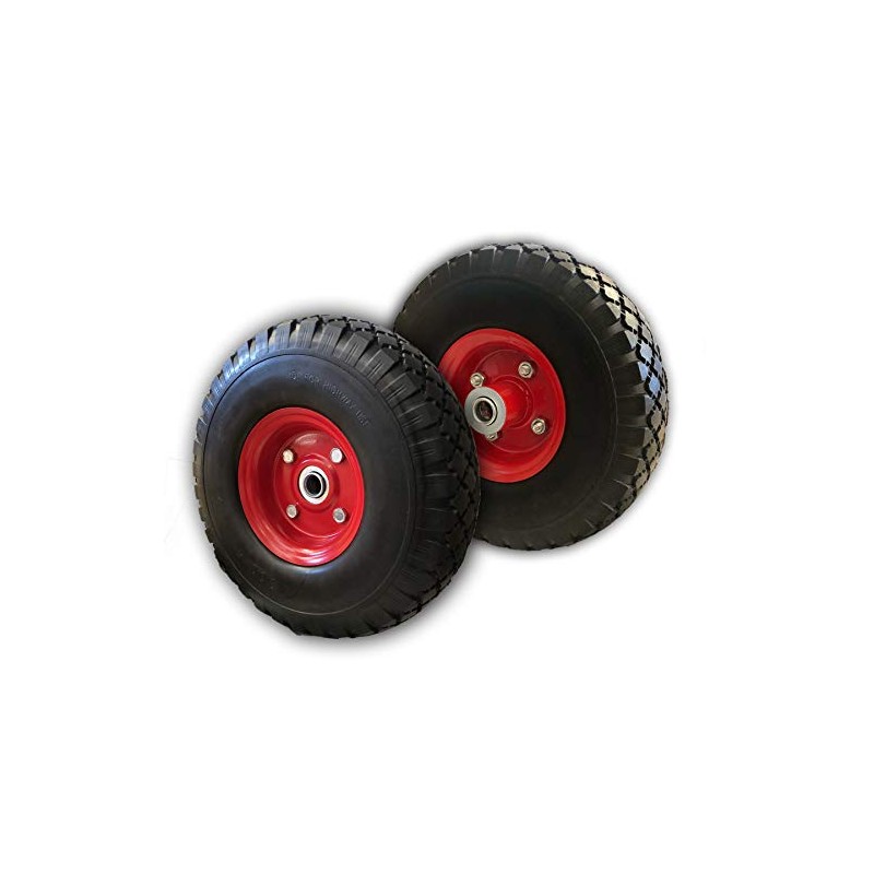 Voyager Tools Flat-Free Tires 10" Durable Wagon Dolly Cart Wheels