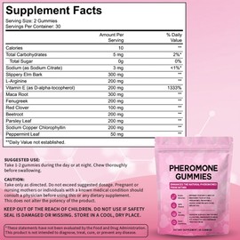 Pheromone Gummies, Premium Feminine Balance Gummies for Women's Health & Wellness, Strawberry Flavor -60 Gummies -30 Servings
