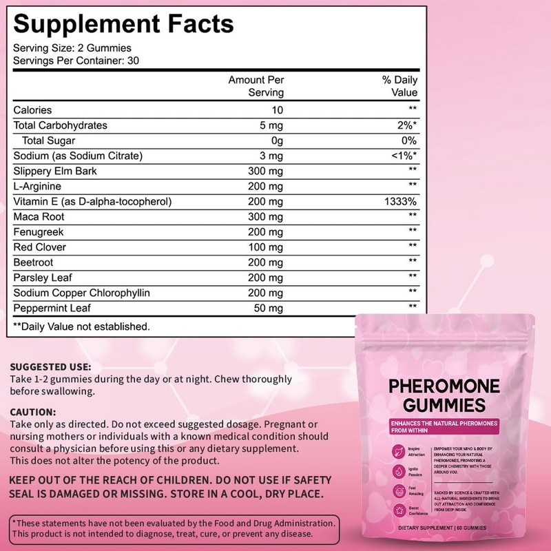 Pheromone Gummies, Premium Feminine Balance Gummies for Women's Health &
