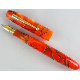 Edison Collier Persimmon Swirl Steel Nib Medium Point Fountain Pen - Collier-PS-M