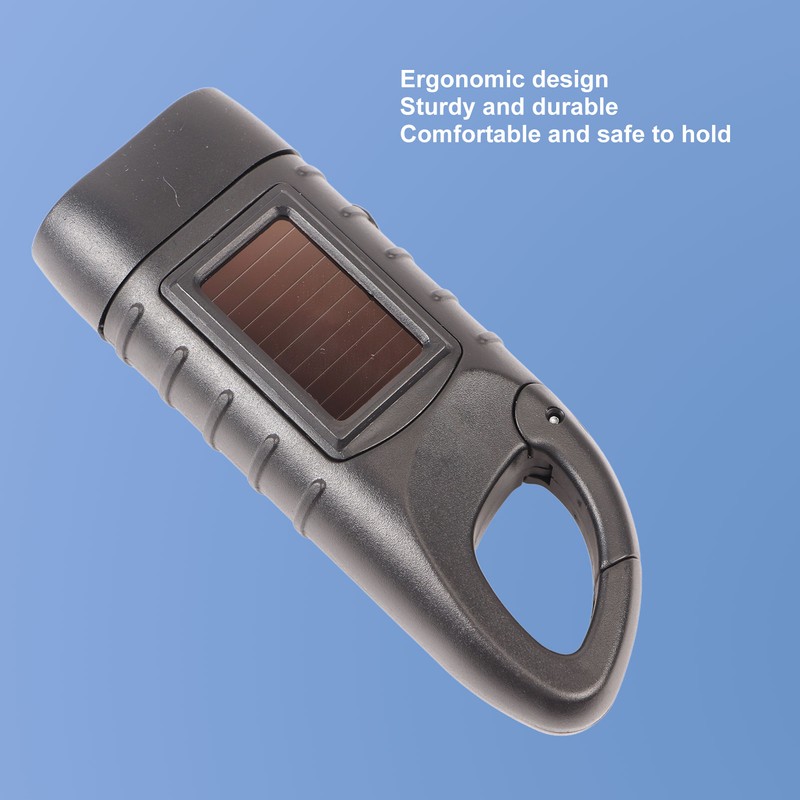 Hand Crank Solar Powered Rechargeable Flashlight Mini Solar Flashlight for