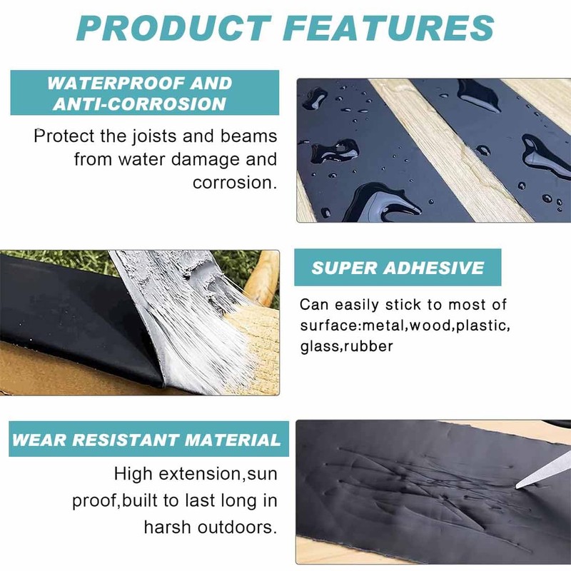 XIZAO Joist Tape for Decking Waterproof Deck Butyl Joists Tapes