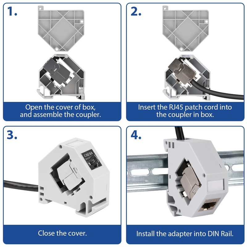 AOOSU 35mm DIN Rail Bracket Module Mounting Panel with CAT6A