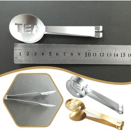 Tea Bag Squeezer Tongs,Tea Bag Squeezer,Tea Tongs,Stainless Steel Tea Tongs,Round Tea Filter Clamp,Tea Bag Strainer Clip Tea Bag Holder for Gripping Tea Strainer Spoon for Ice Sugar Cubes Bar (Gold)