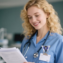 Butterfly Badge Reel Rhinestone Badge Holder Retractable Clip Cute Diamond Glitter Nursing Student Name Holders Blue