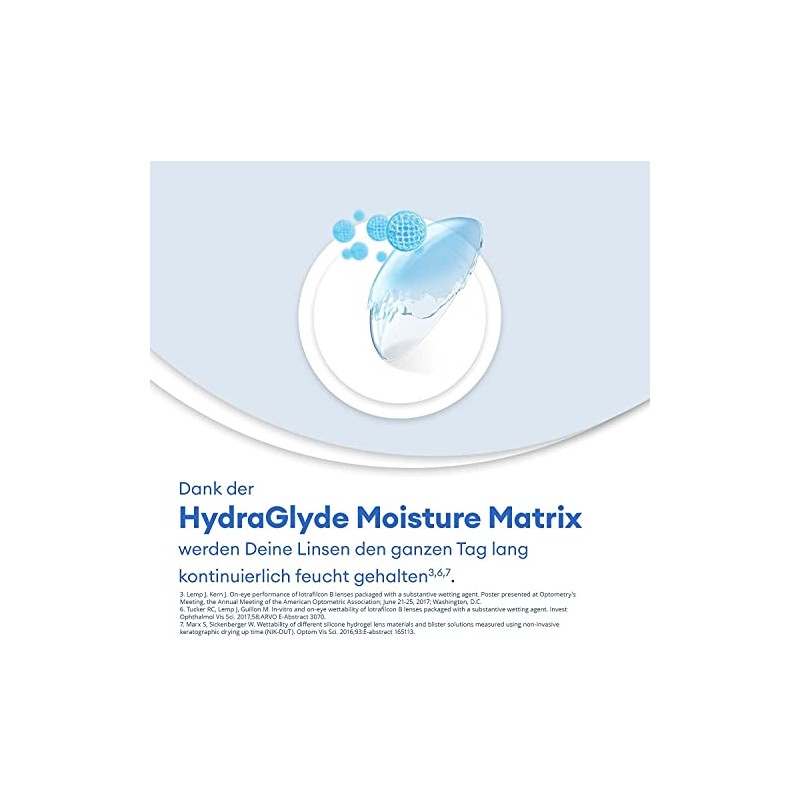 Air Optix plus HydraGlyde Monatslinsen weich, 3 Stück, BC 8.6