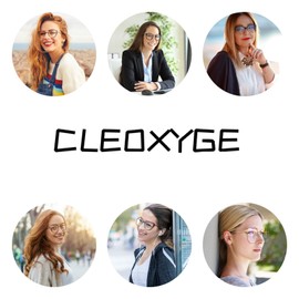 Cleoxyge Blue Light Filter Glasses Without Prescription for Men and Women, Metal Frame, Anti Blue Light, UV400 Protection, PC Gaming with Glasses Cases and Glasses Cleaning Cloth, Fake Glasses,