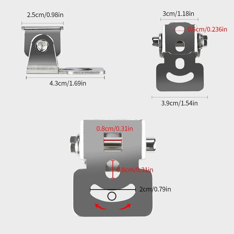 YehVeh 2 Pack Motorcycle Driving Light Mount Bracket Adjustable Stand