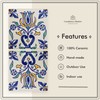 Casablanca Market MT025 Mediterranean Ceramic Tulip Decorative Tile, Blue