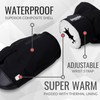 devembr Three-Finger Ski Gloves with Wrist Guards, Warm Snowboarding Gloves,