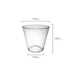 Party Essentials 50 Count Hard Plastic Shot Glasses, 1-Ounce, Clear