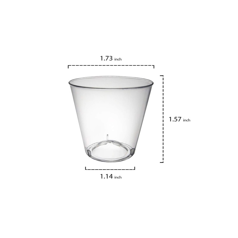 Party Essentials 50 Count Hard Plastic Shot Glasses, 1-Ounce, Clear