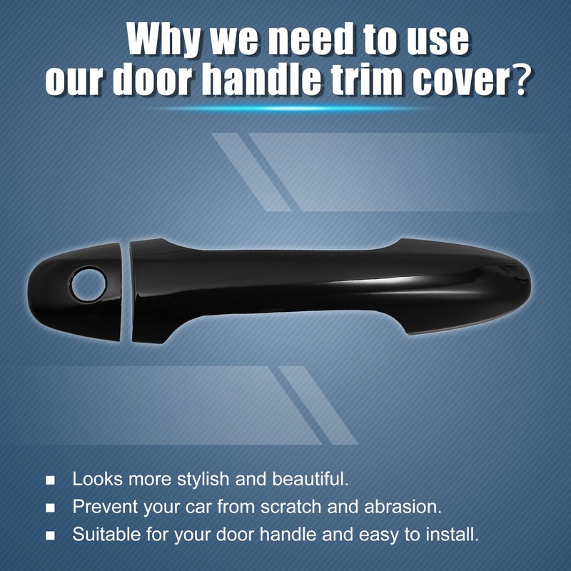 X AUTOHAUX 8pcs ABS Exterior Side Door Handle Cover Trim