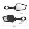 Aluminum UTV Side Mirrors With Led Rock Lights, Left Right