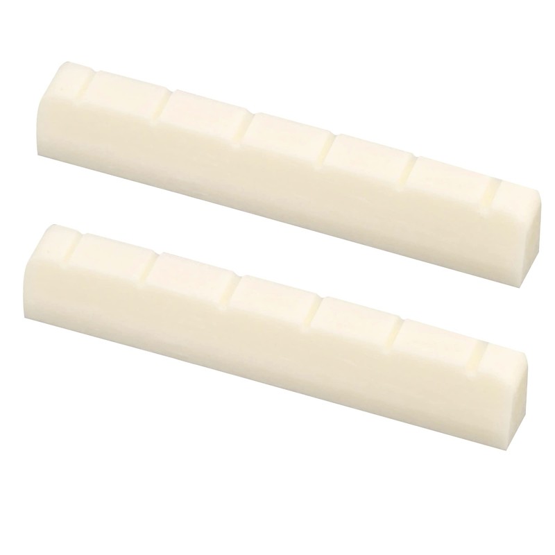 Muislcily Slotted 6-String Classical Guitar Bone Nut Guitar Parts, 52*6*9/8.5mm(Pack